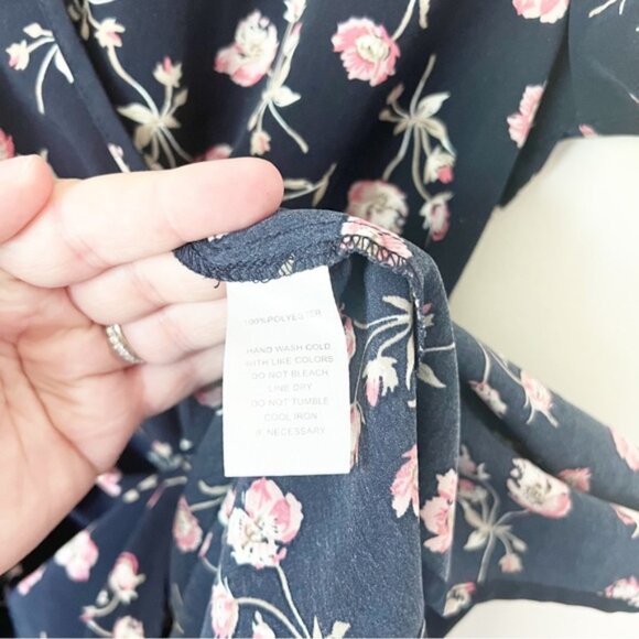 Urban Outfitters Reformed Floral Wrap Mini Dress Navy XS - Picture 7 of 9